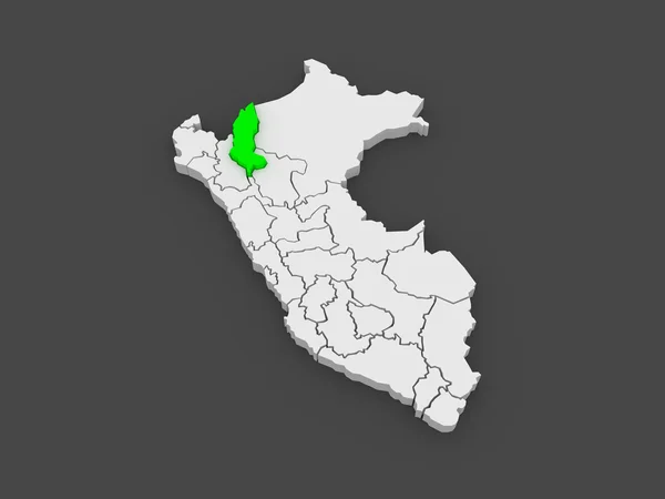 亚马孙州的地图。秘鲁. — Stockfoto