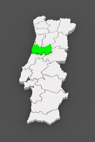 Mapa coimbra. Portugalia. — Zdjęcie stockowe