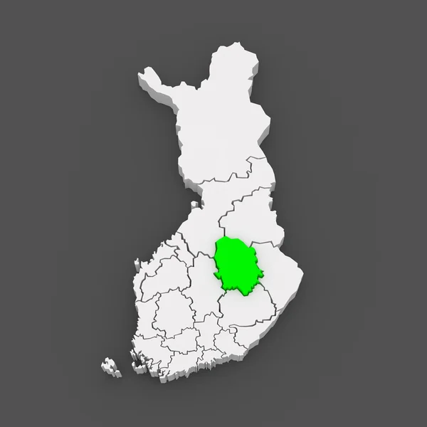 Мапа Північного savo. Фінляндія. — стокове фото