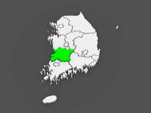 Mapa Chŏlla. korea Południowa. — Zdjęcie stockowe