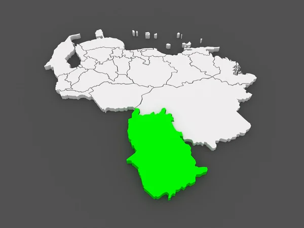 亚马孙州的地图。委内瑞拉. — 图库照片