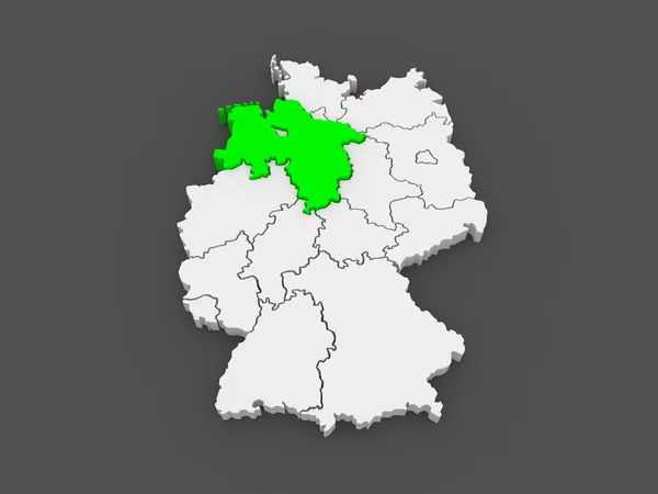 Karte von Niedersachsen. Deutschland. — Stockfoto