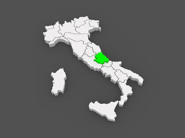 アブルッツォ州の地図。イタリア. — ストック写真