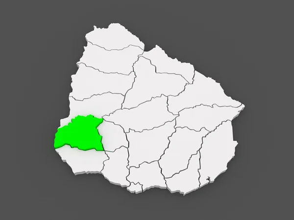 Karte von Soriano. uruguay. — Stockfoto