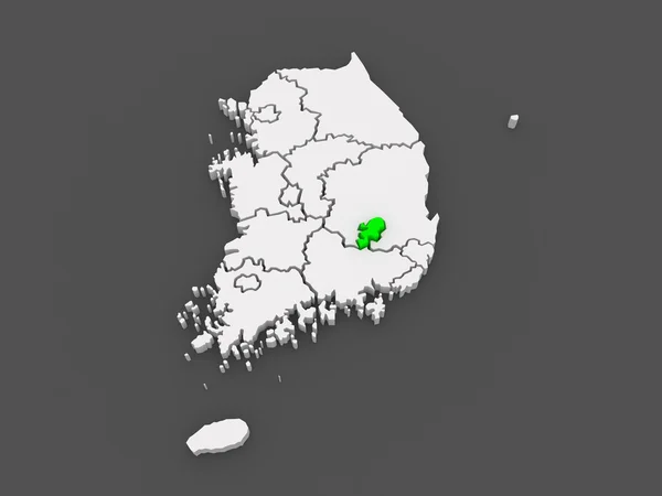 Map of Daegu. South Korea. — Stock Photo, Image