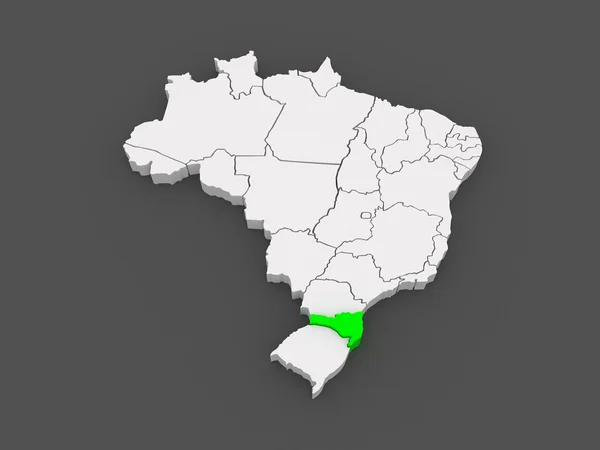 Mapa de Santa Catarina. Brasil . —  Fotos de Stock