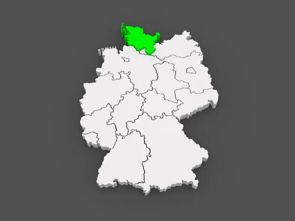 シュレースヴィヒ ＝ ホルシュタイン州の地図。ドイツ. — ストック写真
