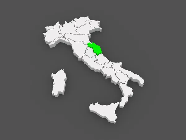 Mapa de Marche. Itália . — Fotografia de Stock