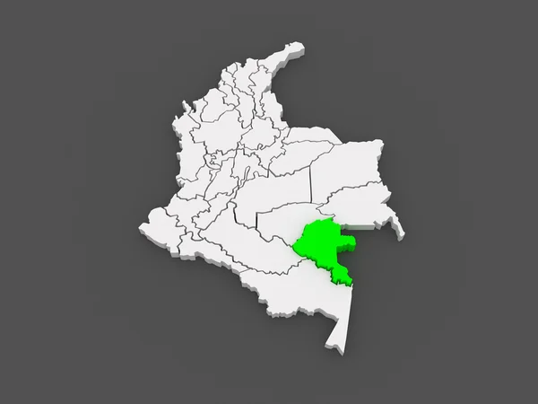 Mappa di Vaupes. Colombia . — Foto Stock