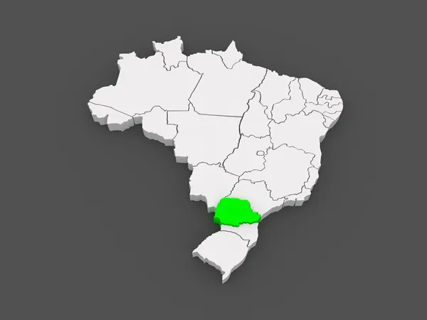 Landkarte von Parana. Brasilien. — Stockfoto