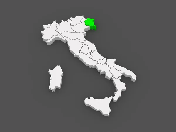 Na mapie friuli-venezia giulia. Włochy. — Zdjęcie stockowe