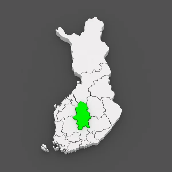 Map of Central Finland. Finland. — Stock Photo, Image