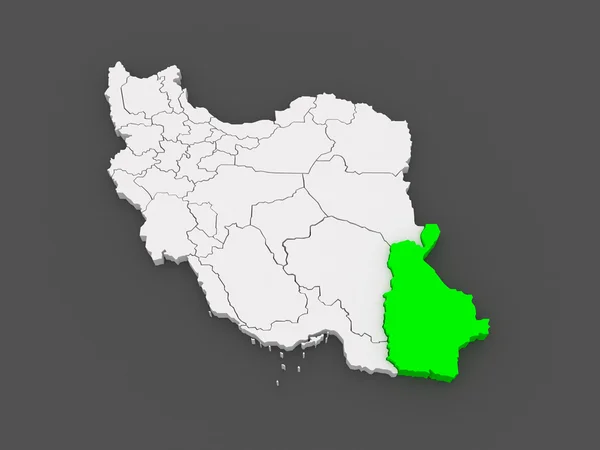 锡斯坦和俾路支斯坦的地图。伊朗. — 图库照片