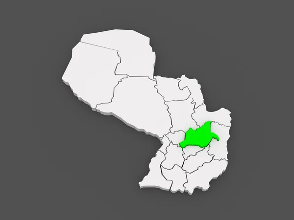 Caaguazu 地图。巴拉圭. — 图库照片