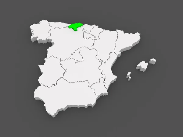 Mapa da Cantábria. Espanha . — Fotografia de Stock