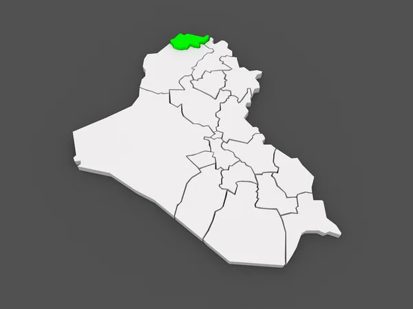 Dohuk의 지도입니다. 이라크. — 스톡 사진