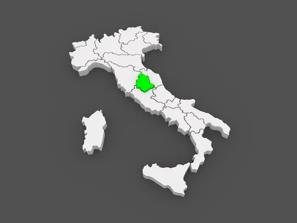 Karte von Umbrien. Italien. — Stockfoto