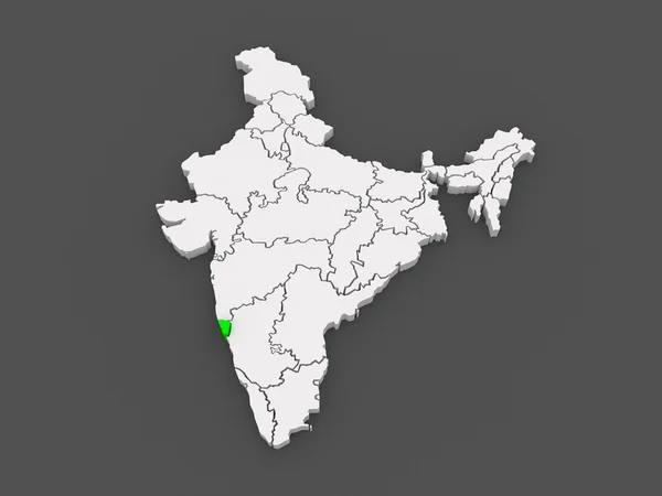Mapa Goa. Indie. — Stock fotografie