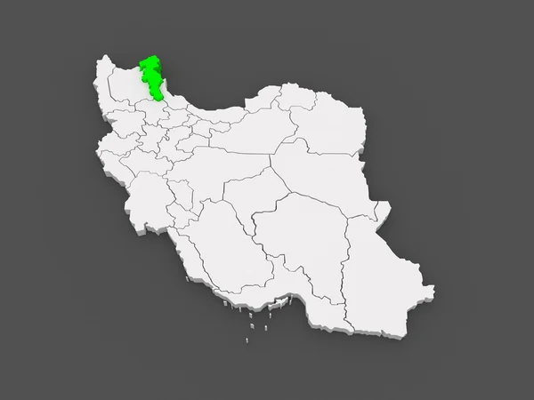 Mapa ardabil. Iran. — Zdjęcie stockowe
