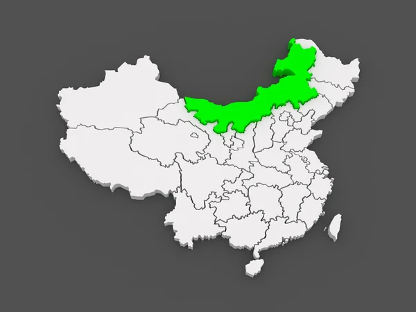 Karte der inneren Mongolei. China. — Stockfoto