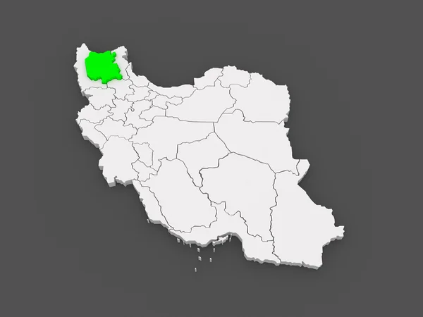 Kaart van Oost-Azerbeidzjan. Iran. — Stockfoto