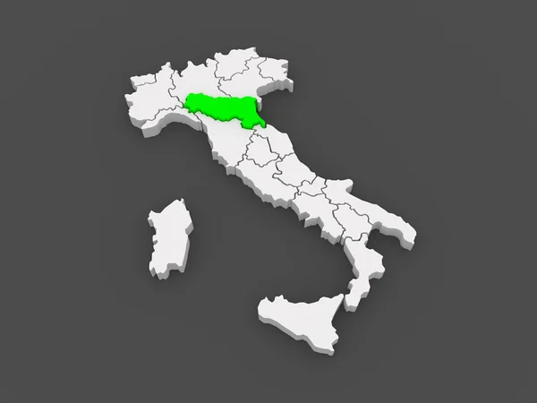 Emilia-romagna Haritası. İtalya. — Stok fotoğraf