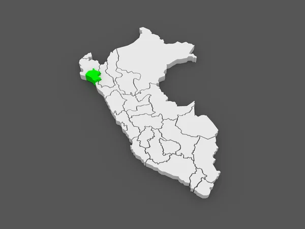 Mapa de Lambayeque. Perú . — Foto de Stock