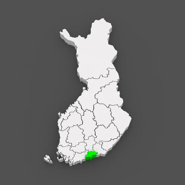 Map of Uusimaa. Finland. — Stock Photo, Image