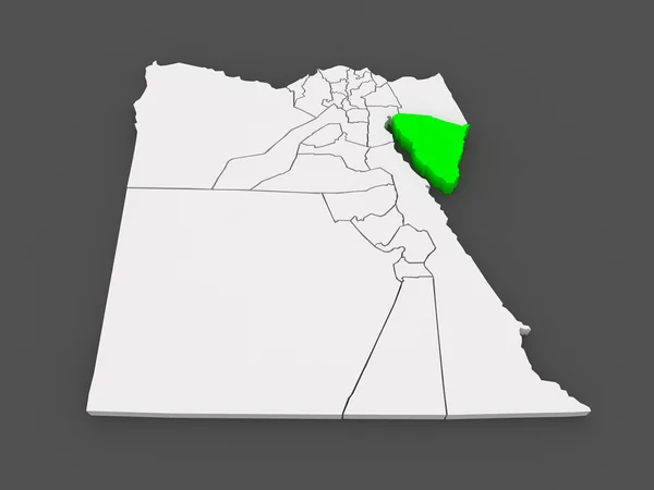Kaart van Zuid-sinai (ganub sina). Egypte. — Stockfoto