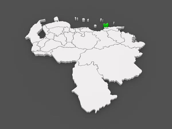 新埃斯帕塔的地图。委内瑞拉. — 图库照片