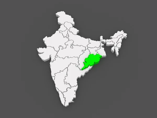 Mapa de Orissa. Índia . — Fotografia de Stock