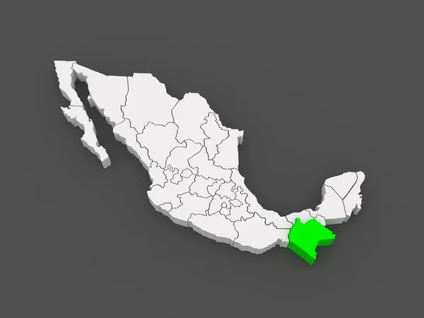 恰帕斯州的地图。墨西哥. — 图库照片