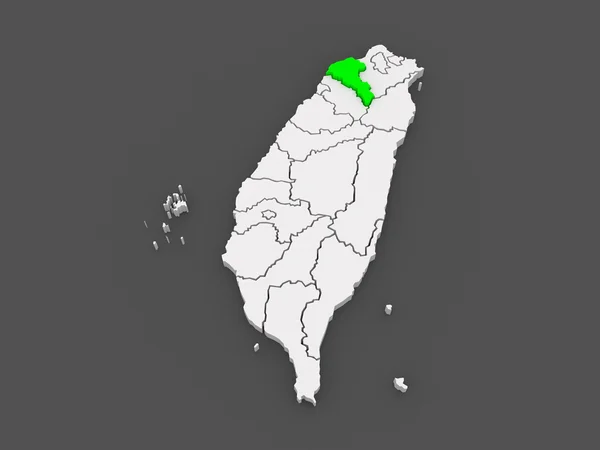 Map of Taoyuan County. Taiwan. — Stock Photo, Image