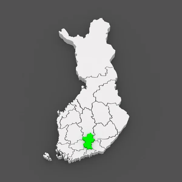 Paijanne カンタ = ハメ県の地図フィンランド. — ストック写真