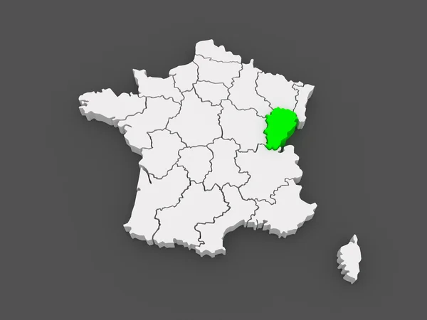 Map of Franche-Comte. France. — Stock Photo, Image