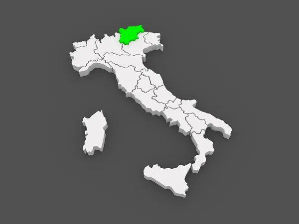 Mapa de Trentino Alto Adige. Italia . —  Fotos de Stock