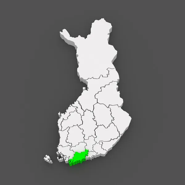 Карта Уусімаа. Фінляндія. — стокове фото