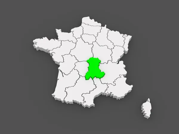 Mapa de Auvergne. França . — Fotografia de Stock