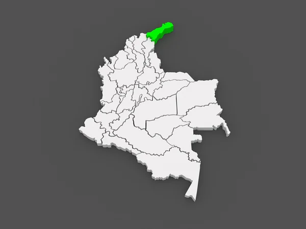 Map of Guajira. Colombia. — Stock Photo, Image