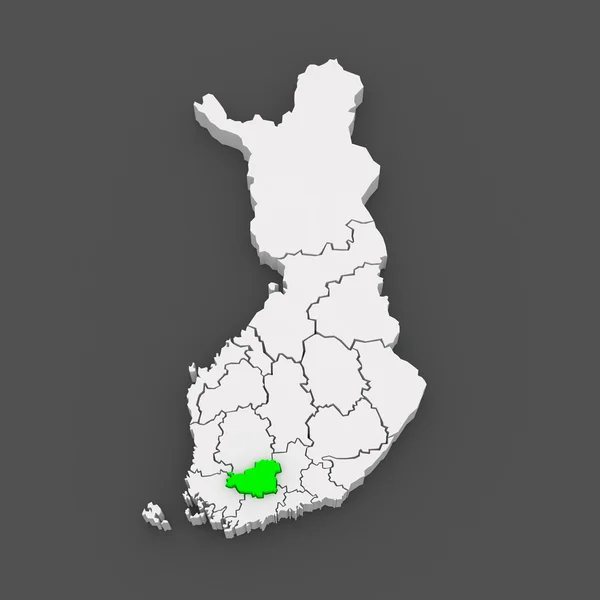 Mapa tavastia. Finsko. — Stock fotografie