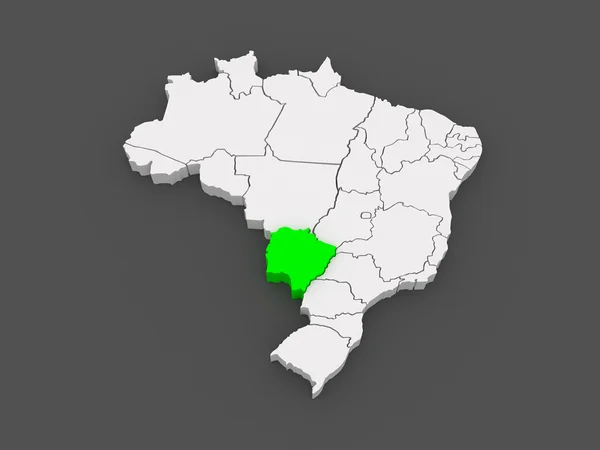 Kort over Mato Grosso do Sul. Brasilien . - Stock-foto