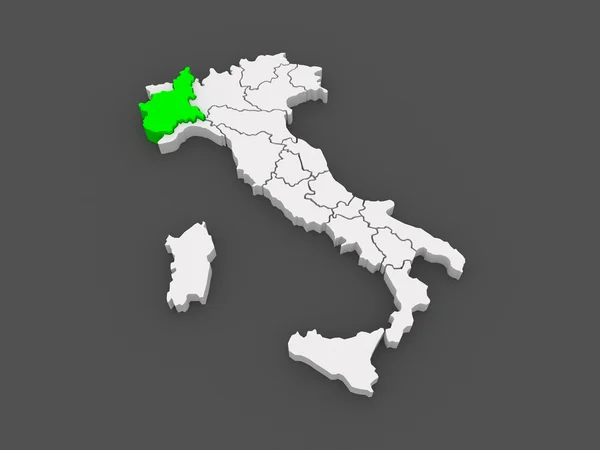 Piedmont Haritası. İtalya. — Stok fotoğraf