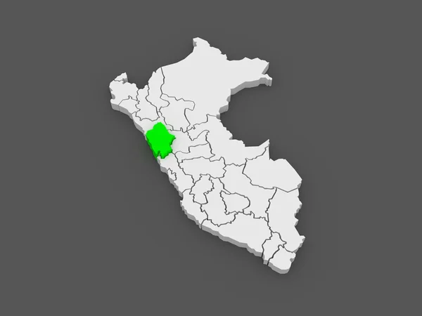 Map of Ancash. Peru. — Stock Photo, Image