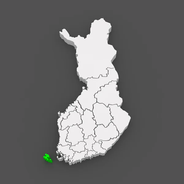 Kaart van aland eilanden. Finland. — Stockfoto