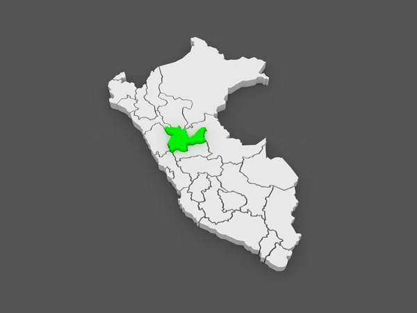 Karta över huanuco. Peru. — Stockfoto