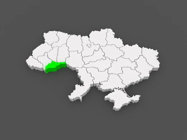 Mapa regionu chernivtsi. Ukrajina. — Stock fotografie