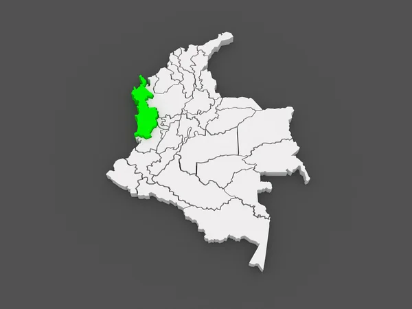 초 코의 지도입니다. 콜롬비아. — 스톡 사진