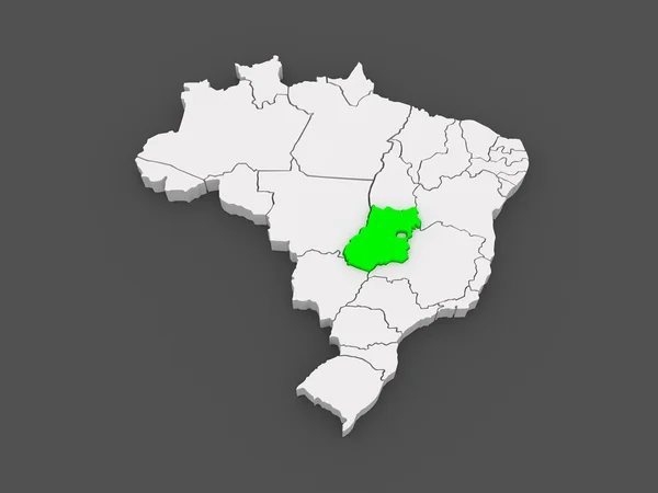 Mapa goias. Brazílie. — Stock fotografie