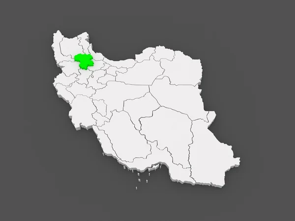 Zanjan의 지도입니다. 이란. — 스톡 사진
