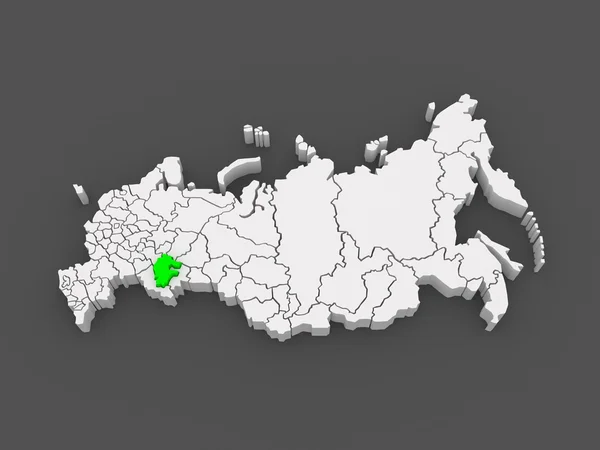 Mapa Ruské federace. Republika Baškortostán. — Stock fotografie